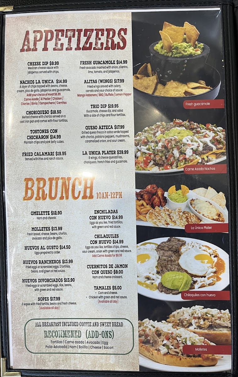 La Única Restaurant Menu - Image 3